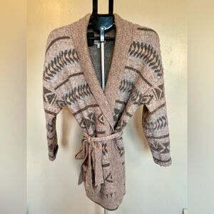 Southwestern-style Heartloom Belted Wrap Cardigan